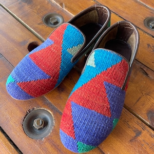 EU 39 / US 6,  All handmade  Kilim Shoes for men, Vintage Kilim shoes, Loafers Men shoes, Slip-on shoes men, Leather shoes men,
