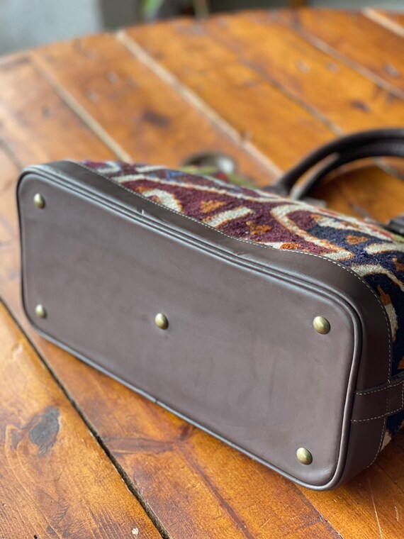 Kilim bag, Kilim hand bag, Vintage Kilim and Genu… - image 3