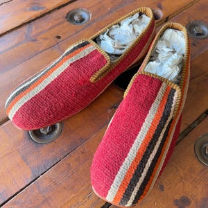 SIZE 47 / US 14, All handmade  Kilim Shoes for men, Vintage Kilim shoes, Loafers Men shoes, Slip-on shoes men, Leather shoes men,