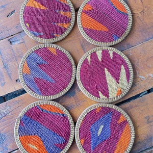 Kilim Coasters, Coaster, Drink Coasters, 4,5inch, Home decor, Handan’da, wool coasters,housewarming gift