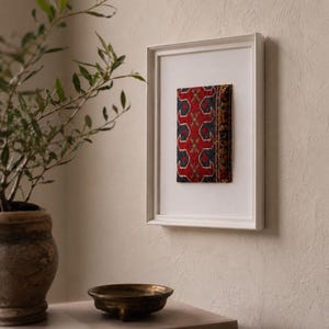 8.3 x 11.8" Vintage Kilim Wall Art, 3D Textile Wall Hanging, Framed Turkish Kilim Decor, One of a Kind Art, Tabletop Decor, Boho Home Accent