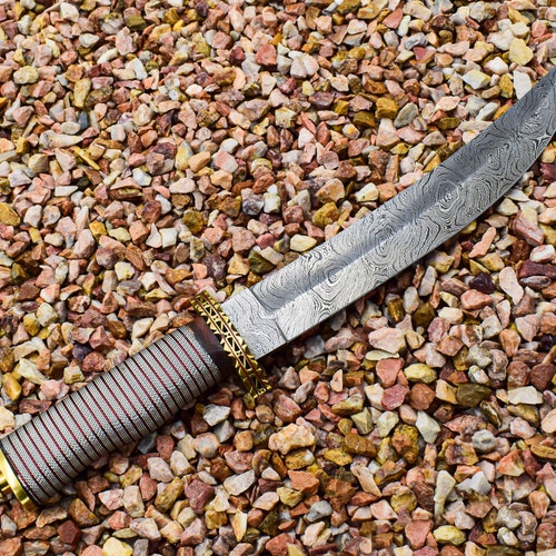 STAGHORN USA Handcrafted Damascus Steel Camping Knife For Collectors Spiral shops Copper &Stainless Steel Wire Sturdy Handle