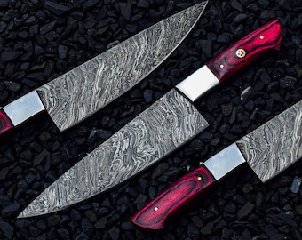 Gorgeous Damascus Chef Knife Beautiful Hard Wood Handle