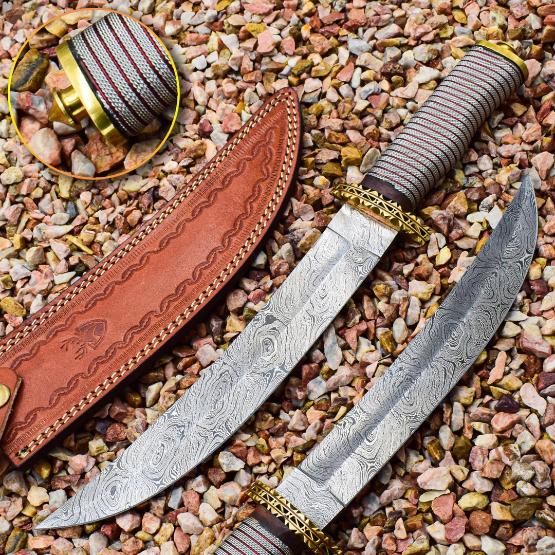 STAGHORN USA Handcrafted Damascus Steel Camping Knife for Etsy