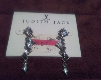 Sterling Silver Judith Jack Marcasite Earrings NEW