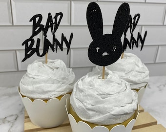 Bad Bunny Inspired Cupcake Toppers