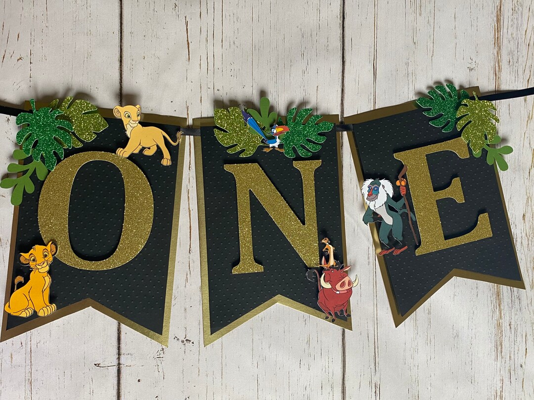 Lion King Birthday Theme Banner // Lion King Theme Cake Topper ...
