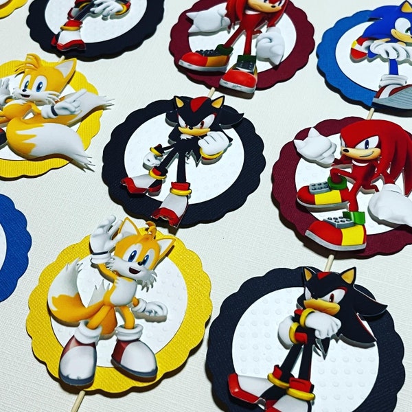 Sonic the Hedgehog Cupcake Toppers Etsy