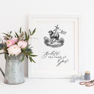 Ostern &quot;Siehe das Lamm Gottes&quot; Wandkunst - Auferstehung - Katholische Wandkunst - Ostergeschenk - Ecce Agnus Dei - Digitaler Download