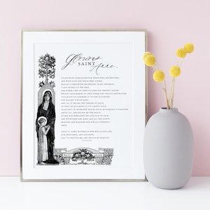 Preghiera di Sant'Anna stampabile Wall Art - Cattolica tradizionale - Sant'Anna Madre della Vergine Maria Patrona delle madri - Download digitale
