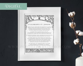 St. Joseph the Worker Catholic Printable Prayer - Pope St. Pius X Traditional Catholic Prayer - Catholic Home Decor - Two Digital Downloads