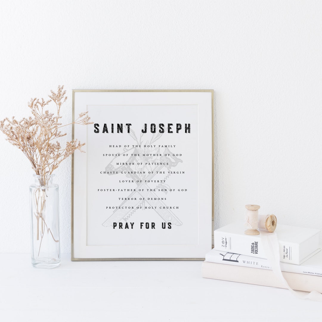 Saint Joseph Litany Printable Wall Art - Catholic Father's Day Gift ...