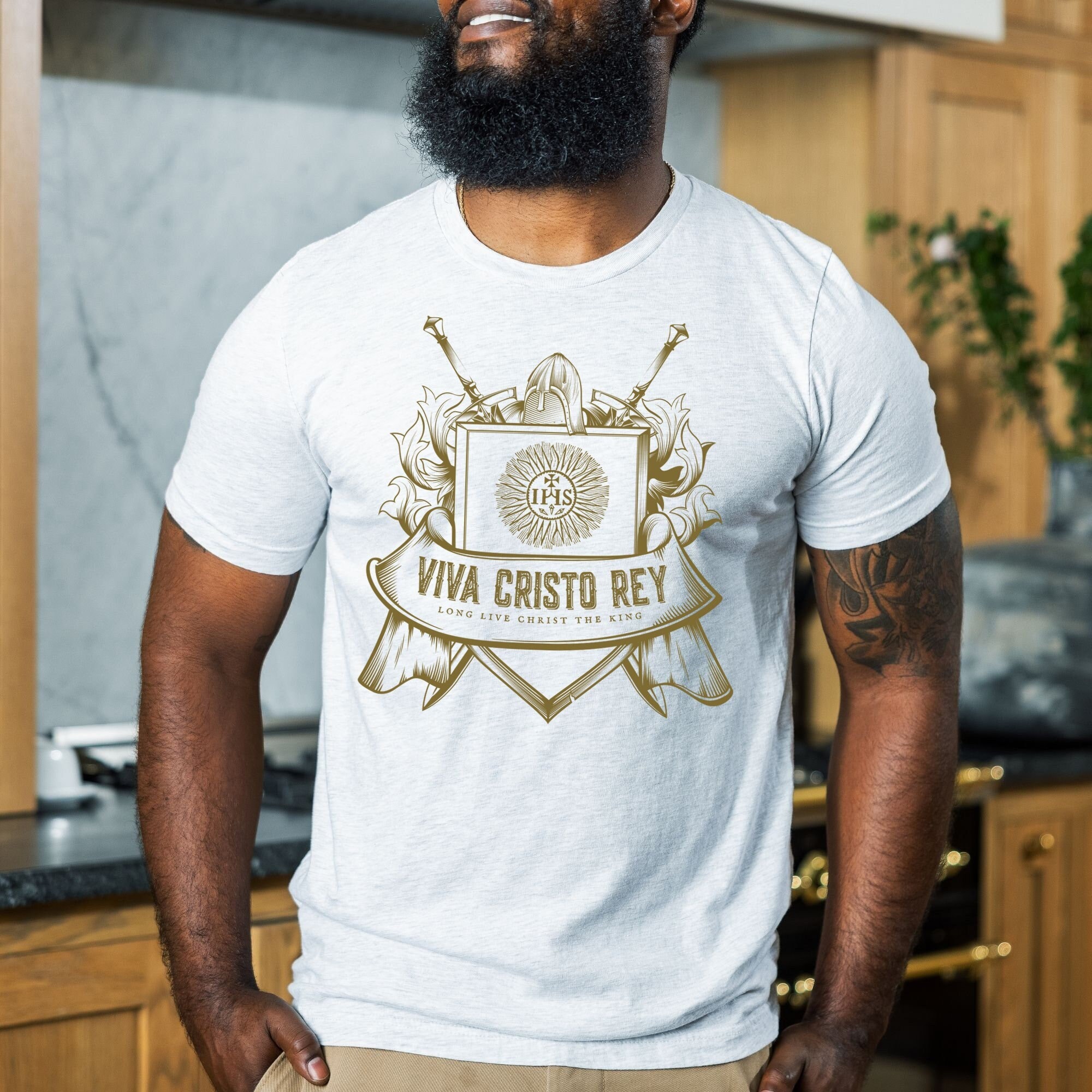 Viva Cristo Rey Viva Cristo Rey Camiseta Cat lica de Hombre