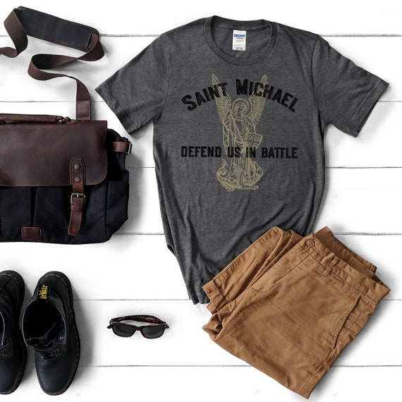 St. Michael Catholic Men s T shirt Saint Michael the Archangel Tee