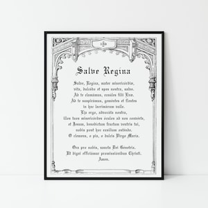 Salve Regina Traditioneel katholiek afdrukbaar gebed - Latijnse mis katholiek - Hagel, Heilige Koningin - Traditionele katholieke kunst - Digitale download