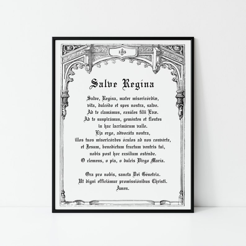 Salve Regina Traditional Catholic Printable Prayer Latin - Etsy