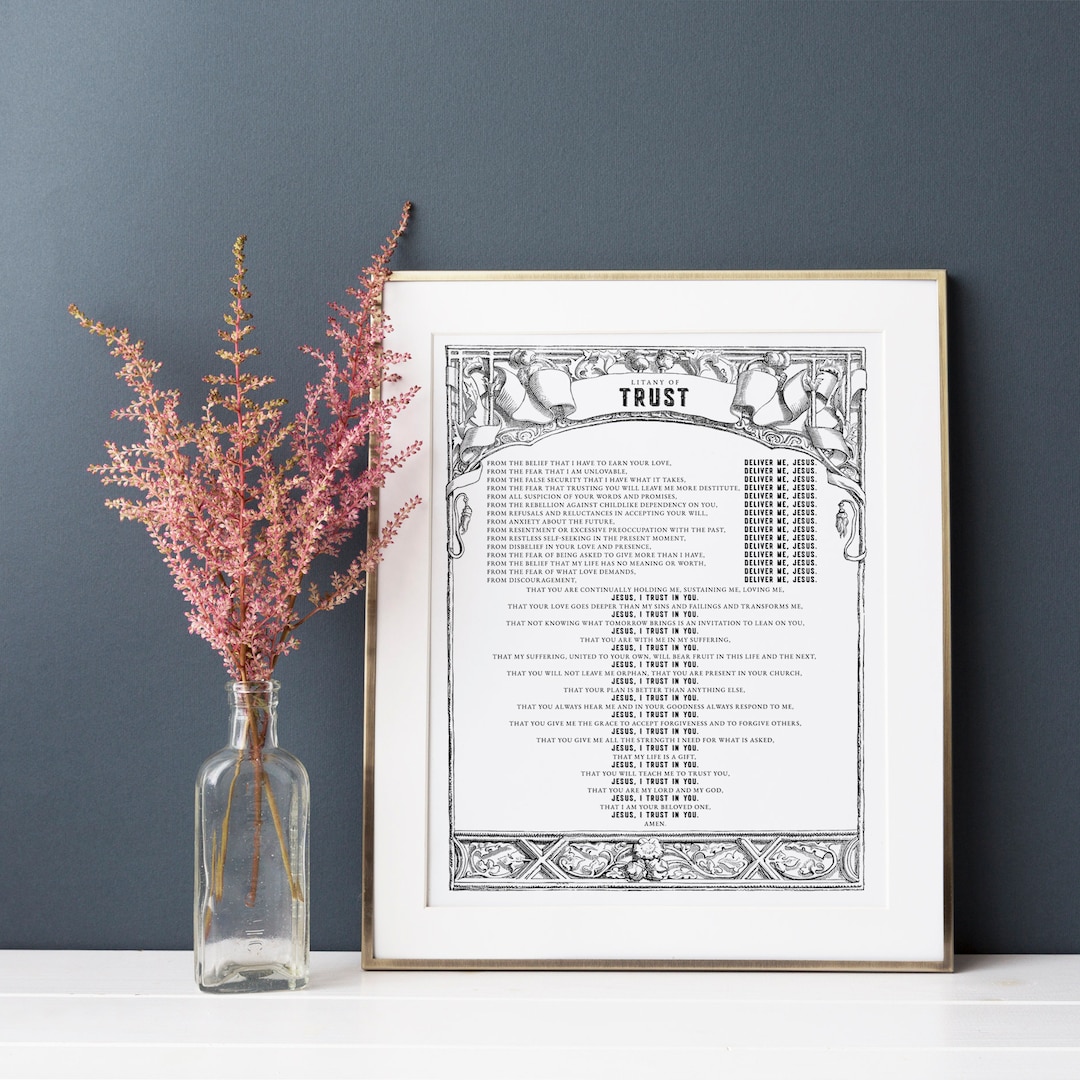 Litany of Trust Prayer Printable Wall Art - Traditional Catholic Home ...