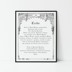 Credo Traditional Catholic Printable Prayer - Latin Mass Catholic - Apostle's Creed - Traditional Catholic Wall Art - Two Digital Downloads