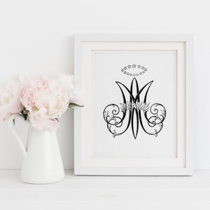 Auspice Maria Printable Wall Art - Traditional Catholic Marian Devotion - Virgin Mary Vintage Home Decor - Our Lady - Digital Download