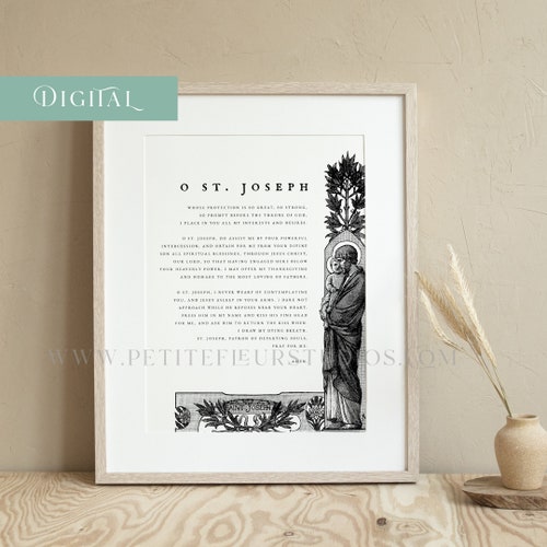 Litany to St Joseph Prayer Printable Litany to Saint Joseph - Etsy