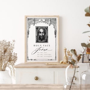 Holy Face of Jesus Printable Wall Art - Traditional Catholic Home Decor - Shroud of Turin - Veil of Veronica - Digital Download