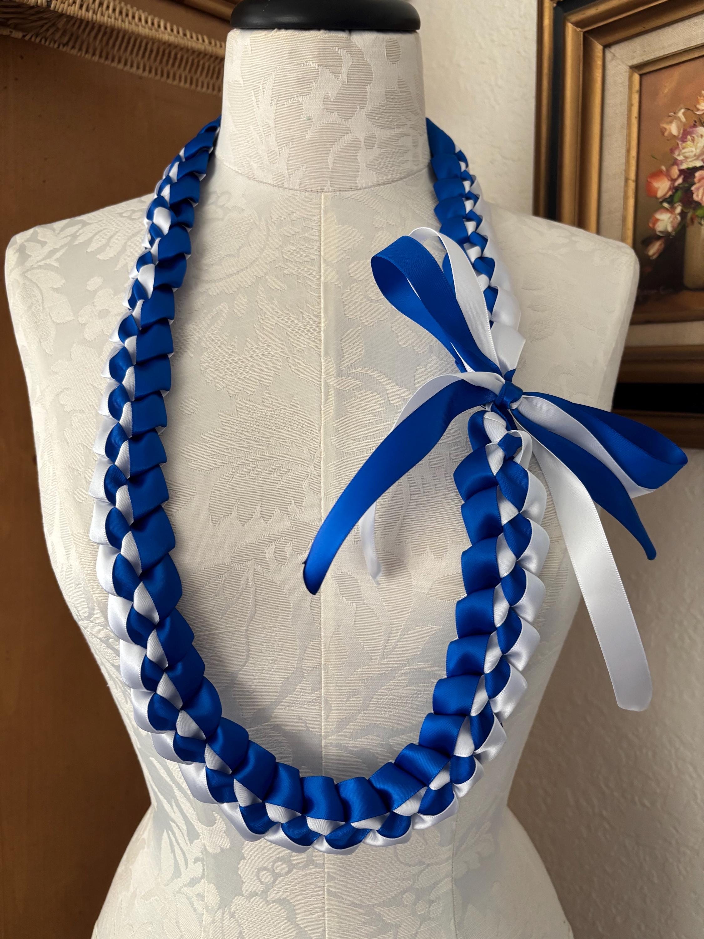 Graduation Ribbon Lei- Royal Blue & White - Etsy