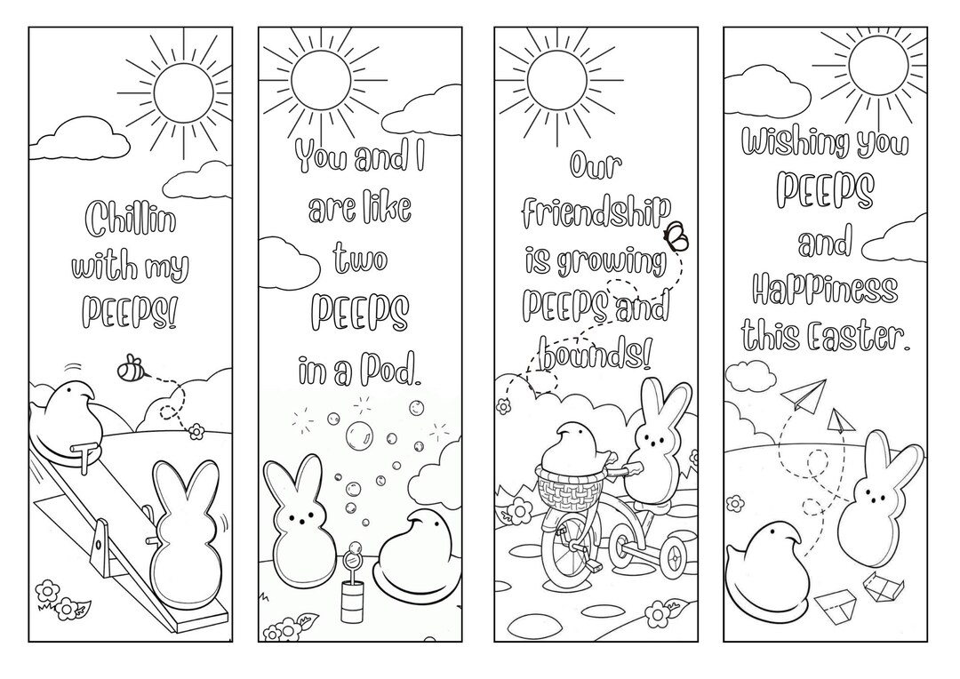 Easter Coloring PEEPS Pun Bookmarks - Etsy