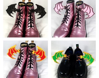 Custom 3D Dragon Wings For Shoes Boots Roller Skates Accessory Fun Halloween Costume Dress Up Attire Easy Lace Up for Adults Kids Footwear