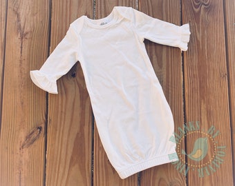 baby gown blanks with zipper