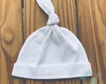 plain white newborn hats