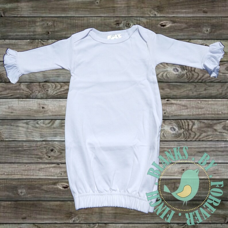 baby gown blanks with zipper