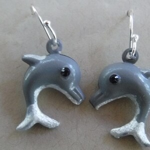 Hand-painted Dolphin Earrings with Swarovski Crystals image 2