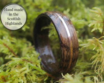 Bague Lagavulin Whiskey Barrel Oak : Alliance en bois incrustée de cuivre