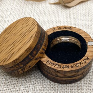 Johnnie Walker Whisky Barrel Ring: Copper Inlay Wooden Wedding Band image 5