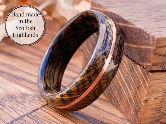Weller Bourbon Oak Ring With Copper Accent, Whisky Barrel Ring