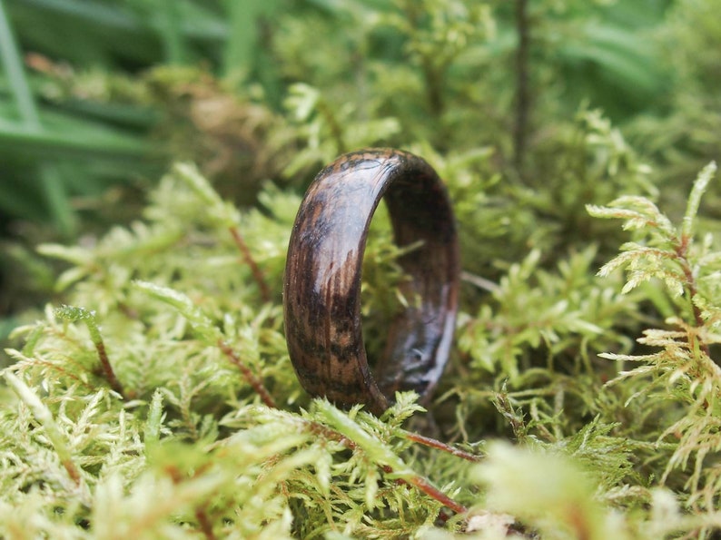 Whisky Barrel Ring Wooden Ring Wood Anniversary Whiskey Barrel Ring Wedding Band Wooden Engagement Ring