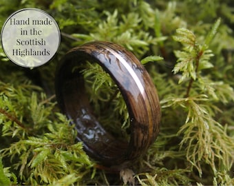 Mortlach Whisky Barrel Ring: Copper Inlay, Handmade Oak Band