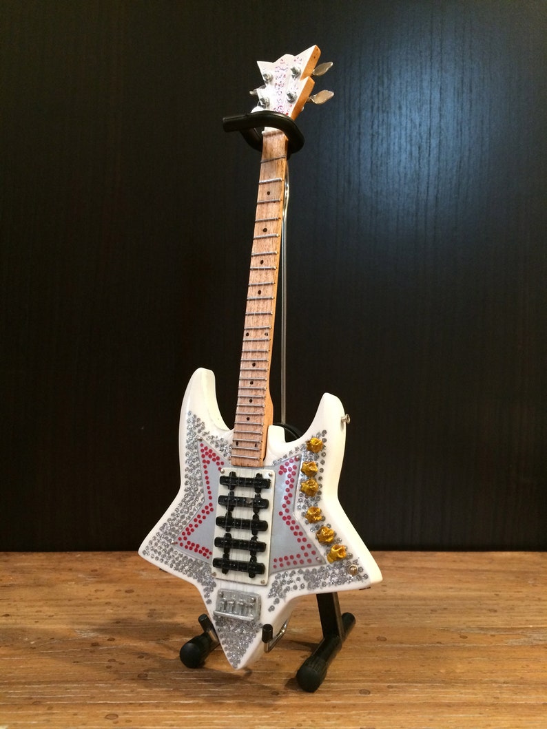 Officially Licensed Bootsy Collins \u201cSpace Bass\u201d Miniature Bass Guitar Replica Collectible