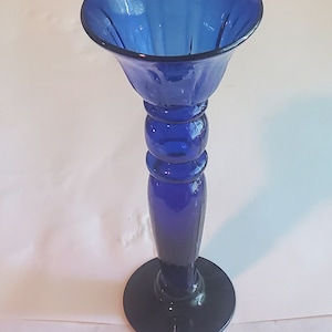 Vintage Blue Glass Candleholder