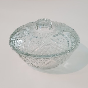 Vintage Clear Glass Candy Dish with Lid