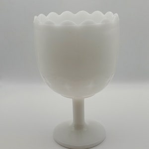Vintage White Milk Glass Pedestal Dish Bowl