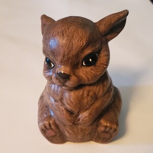 Vintage Ceramic Brown Rabbit Bunny Figurine