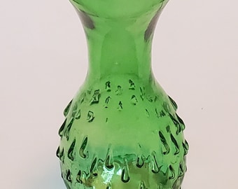 Vase vintage en verre vert
