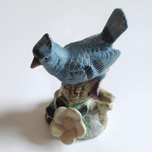Vintage Ceramic Blue Jay Bird Figurine