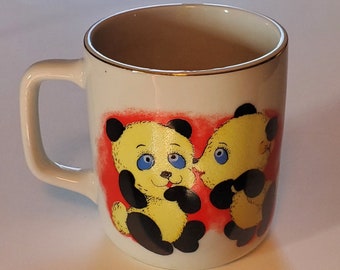 Vintage Ceramic Baby Panda Mug Cup