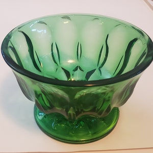 Vintage Grüne Glas Footed Schüssel Schüssel