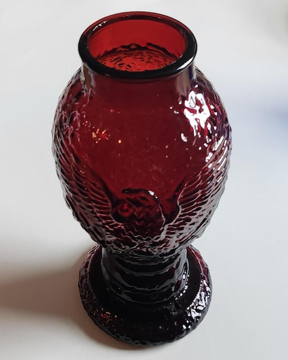 赤いガラス花瓶 赤いマーブル模様のガラス花瓶 レッド 赤いマーブル