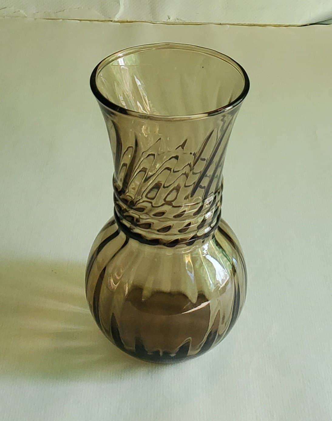 Vintage Brown Glass Vase Etsy
