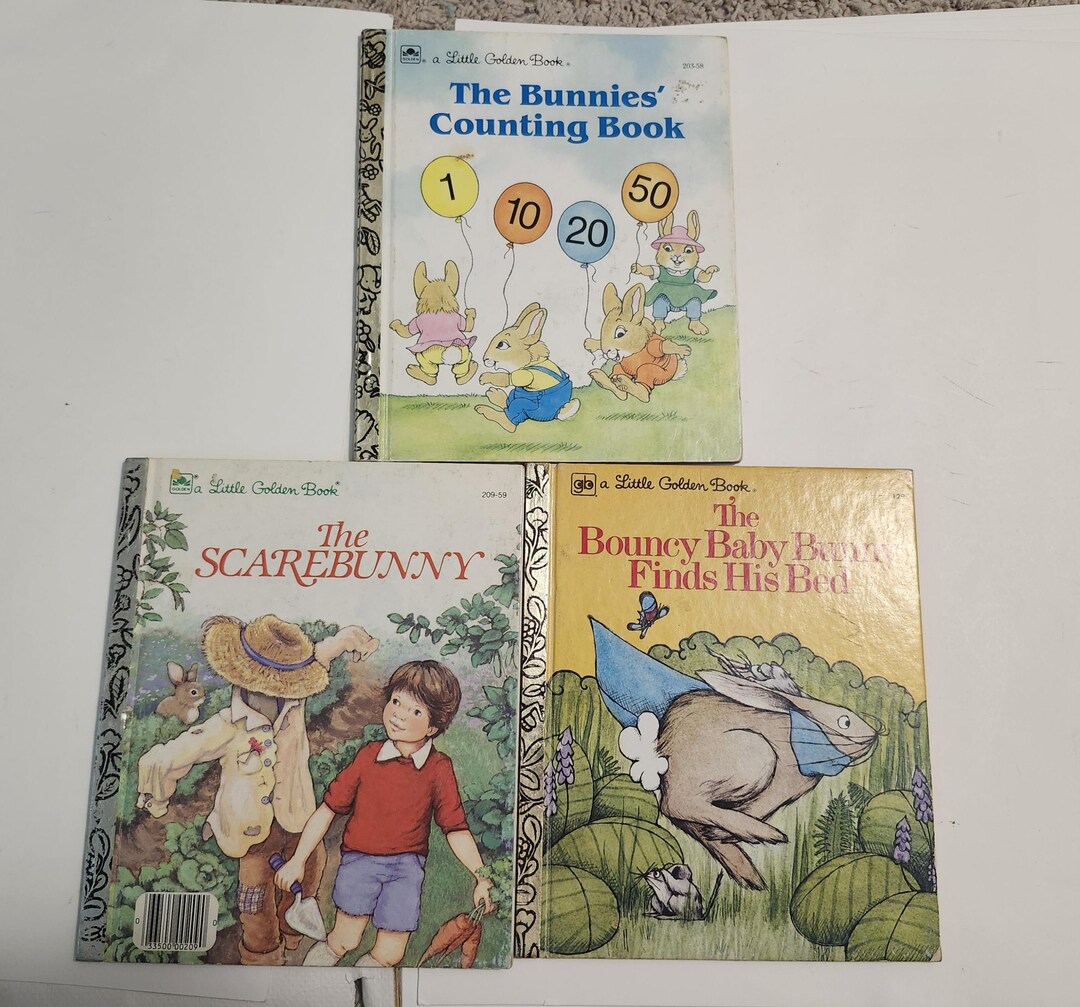 Vintage Little Golden Books - the Bunnies Counting Book, the Scarebunny ...