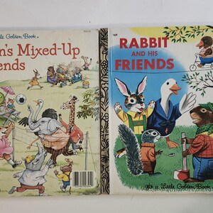 Vintage gouden boekjes - Lion&#39;s Mixed-Up Friends, Rabbit & His Friends - Kavel van 2